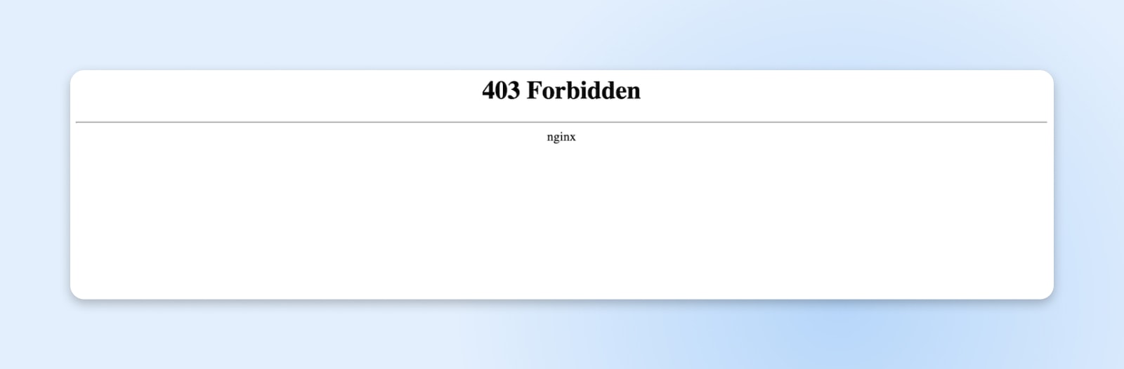 403 Forbidden