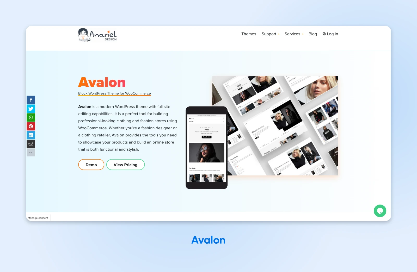 Screenshot of Avalon theme